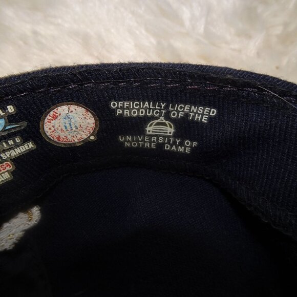 NCAA Blue Notre Dame One-Fit Baseball Hat Cap - Picture 5 of 7